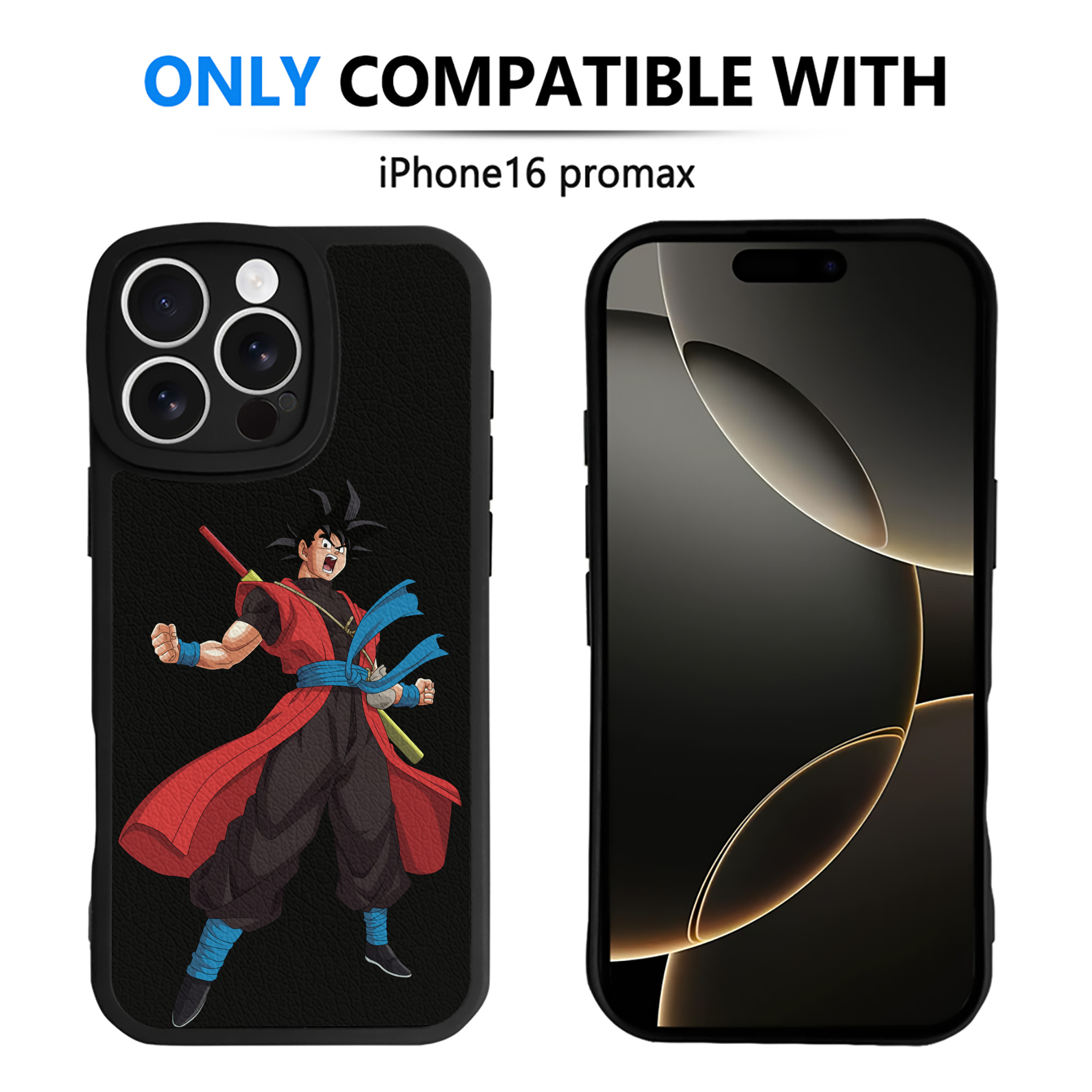 （画像用） ドラゴンボール 孫悟空（そん ごくう）Son Goku カカロット DRAGON BALL Kakarotto 【iPhone 16シリーズ対応】シリコンスマホケース（レザー調） 材質：シリコン